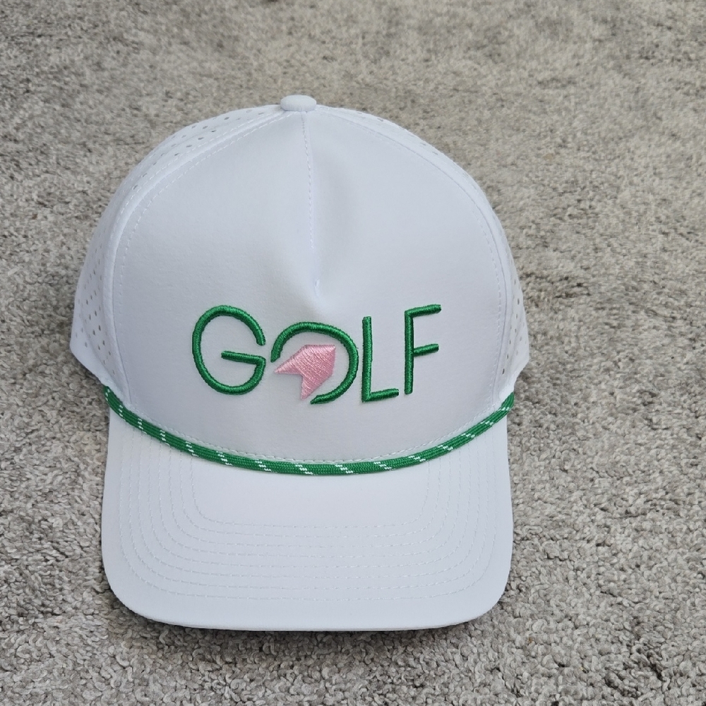 White and Green Golf Hat